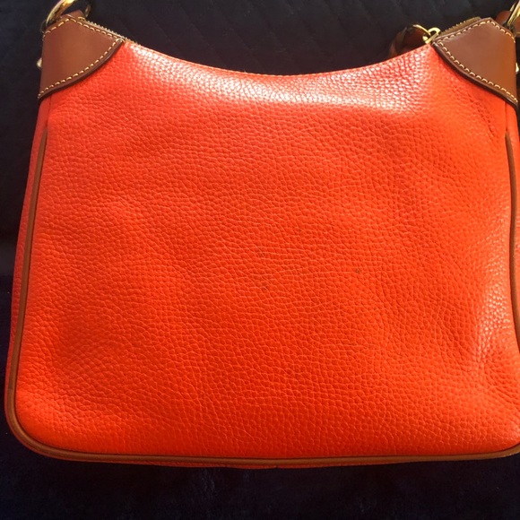Orange Pebble Grain AWL Dooney &Bourke Double Strap Purse - Picture 5 of 13